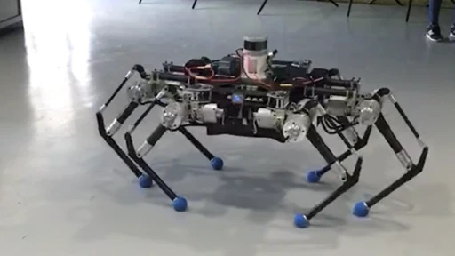 hexapod Robot under the motion capture cameras