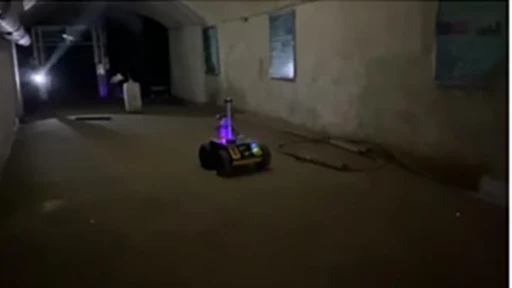 mobile robot with markers in the underground tunnel