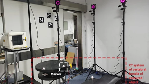 optical motion capture for geometric position correction of cone beam CT platform