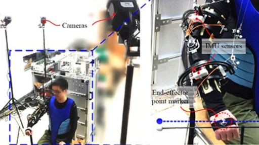 Rope-driven upper limb exoskeleton robot illustration