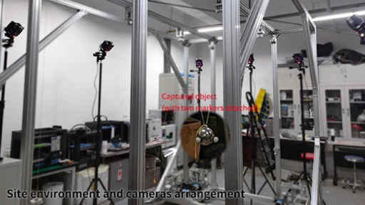 site environment and motion capture camers arrangement