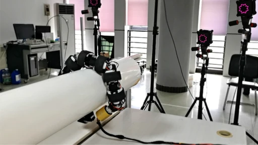 snake-like robot sticking to motion capture markers