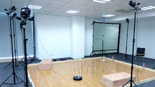 the motion capture system can evaluate its performance by collecting the motion trajectory data of the sweeping robot